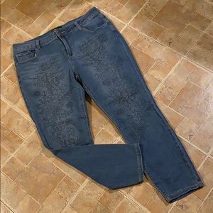 Miss Poured in Blue high rise ankle jeans size 14